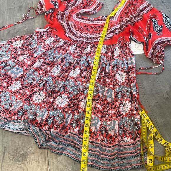 new with tag Free people size Large boho Bohemia Red Patterned woman's Dress - Picture 4 of 14